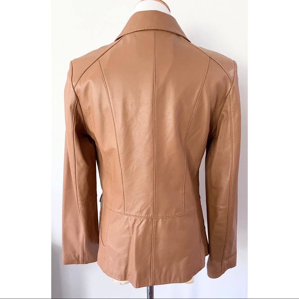 New! BERNARDO Cognac Leather Jacket Size Small - Picture 11 of 15